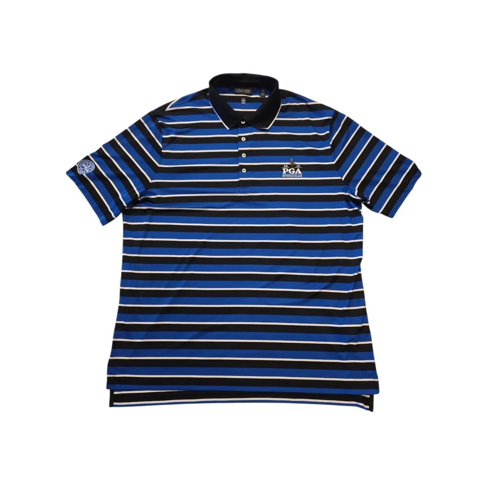 Polo Golf Ralph Lauren PGA Bethpage Black 2019 Stripe Polo Shirt XXL